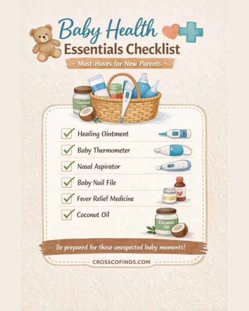 New parent tip: don’t wait until 2am to realize you’re missing something 😅Having a few simple baby health essentials on hand can make all the difference when your little one is uncomfortable.From congestion to dry skin to surprise fevers — these are the items I always keep in a small “baby health basket” so everything is easy to grab when you need it most.✨ My must-haves:
• Healing ointment
• Thermometer
• Nasal aspirator
• Nail file
• Fever reliefTrust me… future you will be VERY grateful 🤍Save this for later + check the full list at the link in bio!#newmomlife #babyessentials #newparenttips #momlife #babycare #firsttimemom #newbornessentials #momtips #parentinghacks