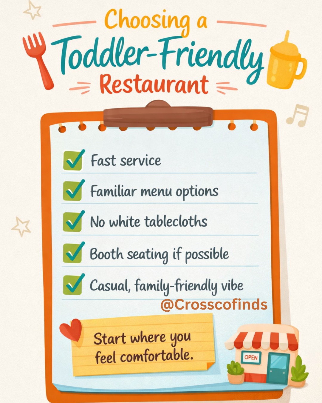 Eating out with a toddler doesn’t start at the table — it starts with where you go.Fast service. Familiar food. No white tablecloths.
These few choices make ALL the difference.Save this for your next night out 🤍 Full article is available now on my blog, link in my bio.
More toddler restaurant tips and checklists coming all week.#toddlerlife #parentingtips #eatingoutwithkids #momlife