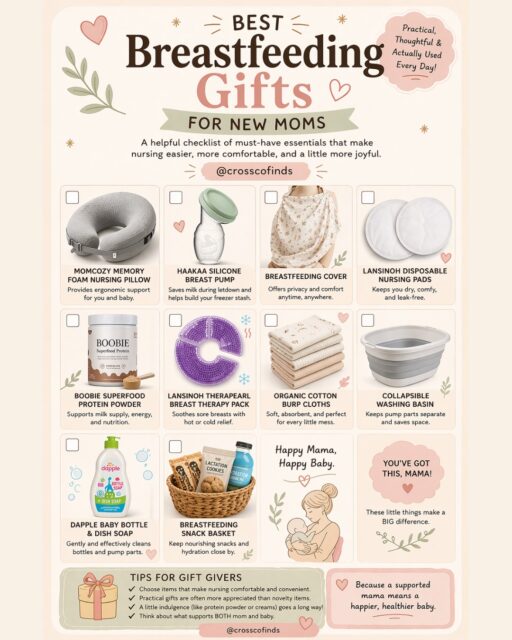 If you’ve ever breastfed (or are planning to), you know—it’s not always as easy as it looks 🤍The right products can make a HUGE difference in comfort, convenience, and confidence.I put together a list of the best breastfeeding gifts for new moms—things that are actually useful (not just cute).If you’re building a registry or shopping for a baby shower, this list will make it so much easier 🙌Link in my bioShare with a mama who needs this 💕