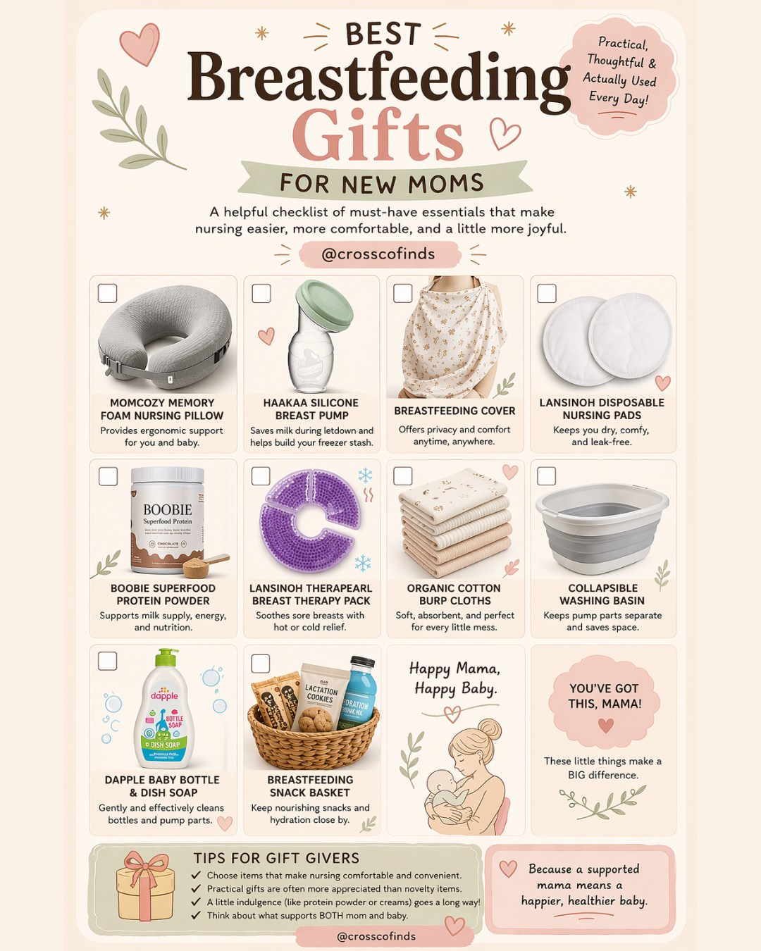 If you’ve ever breastfed (or are planning to), you know—it’s not always as easy as it looks 🤍The right products can make a HUGE difference in comfort, convenience, and confidence.I put together a list of the best breastfeeding gifts for new moms—things that are actually useful (not just cute).If you’re building a registry or shopping for a baby shower, this list will make it so much easier 🙌Link in my bioShare with a mama who needs this 💕